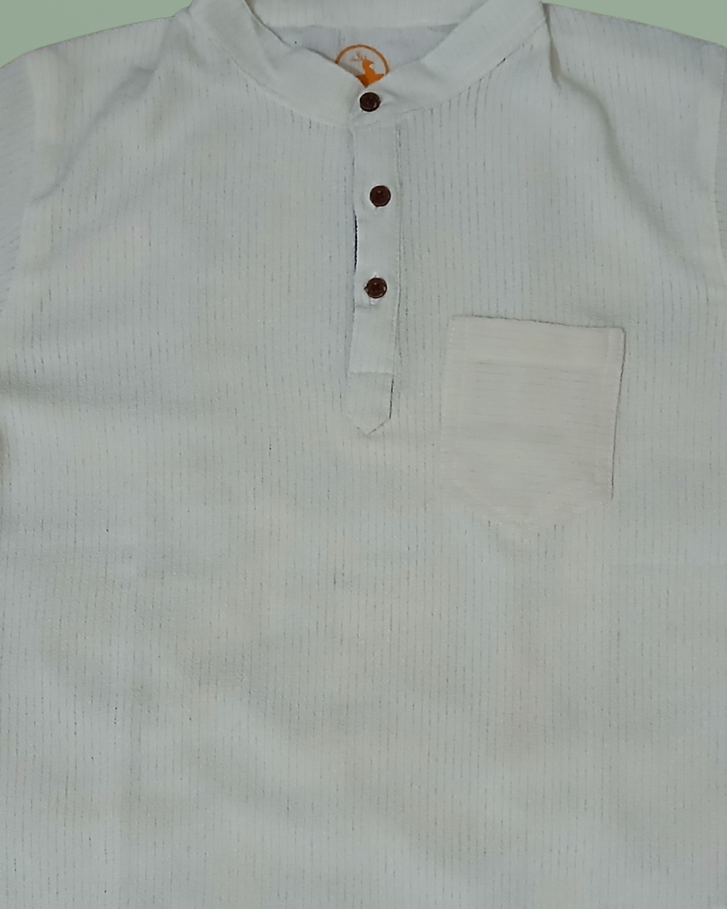 Boys' Jacquard Cotton Off-White Shirt