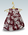 Girls' Maroon Floral Printed Frock