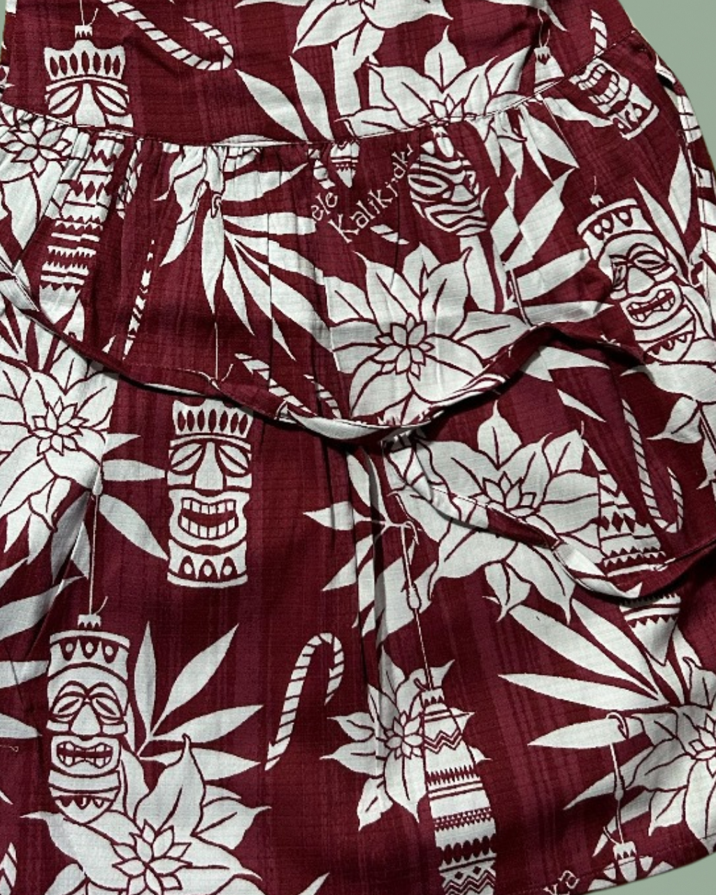 Girls' Maroon Floral Printed Frock