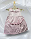 Girls' Silk Designed Pink Frock