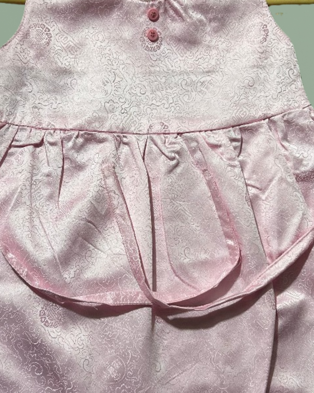 Girls' Silk Designed Pink Frock