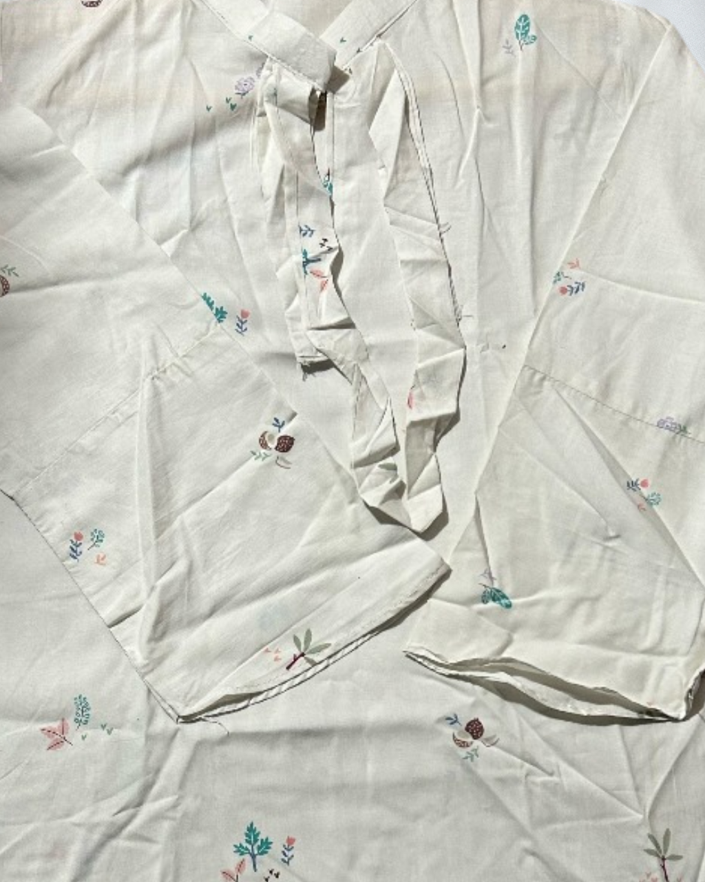 Teenage Girls' White Printed Free-Size Shirt