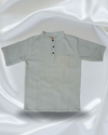 Boys' Jacquard Cotton Off-White Shirt