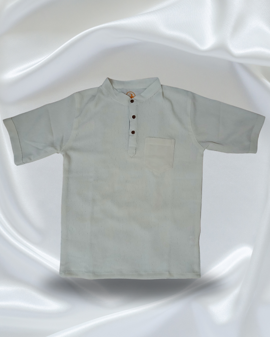 Boys' Jacquard Cotton Off-White Shirt