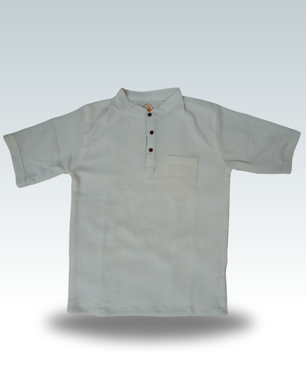 Boys' Jacquard Cotton Off-White Shirt