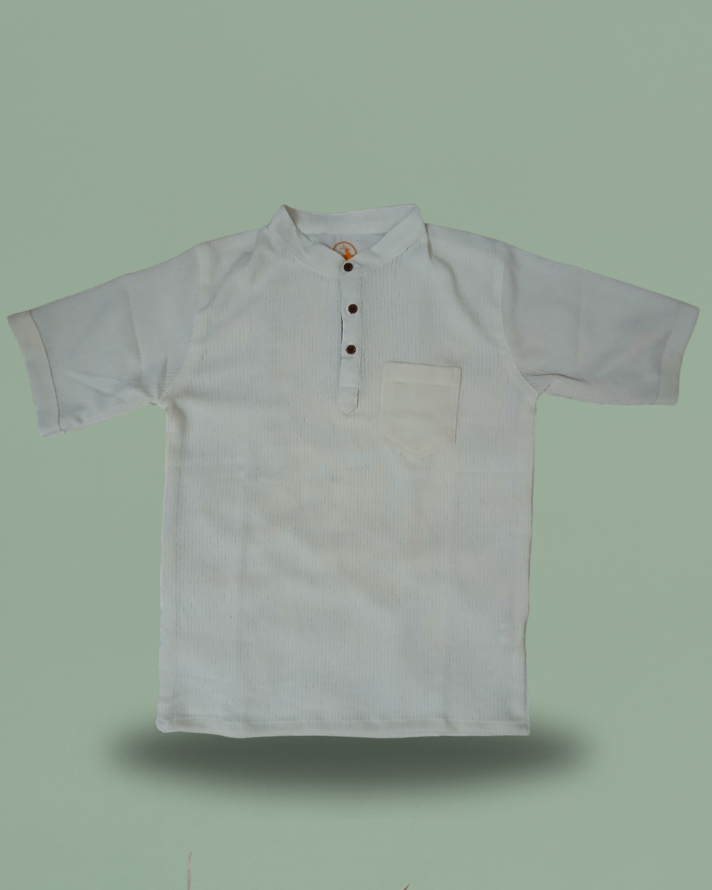 Boys' Jacquard Cotton Off-White Shirt